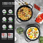 EDGING CASTING 2-in-1 Pre-Seasoned Cast Iron Dutch Oven Pot with Skillet Lid Cooking Pan, Cast Iron Skillet Cookware Pan Set with Dual Handles Indoor Outdoor for Bread, Frying, Baking, Camping, 7QT