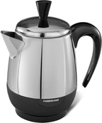 Farberware Electric Coffee Percolator,FCP240,Stainless Steel Basket,Automatic Keep Warm,No-Drip Spout,4 Cup,Black/Silver,(Pack of 6)