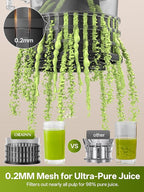 Juicer Machines with 5.8" Large Feed Chute, 400W Cold Press Juicer for Whole Vegetables and Fruits, Slow Masticating juicer Easy to Clean Juice Extractor Machine High Juice Yield