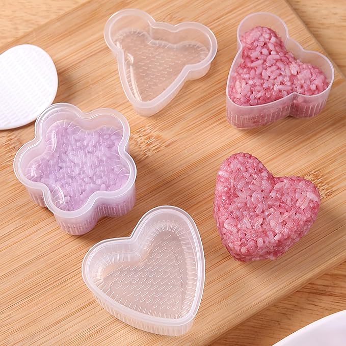 3 Pack Rice Ball Mold, Sushi Mold Diy Sushi Cooking Tools For Japanese Boxed Meal Children Bento,Kitchen Tools Sushi Plates Rice Ball Mold Non Stick Sushi Rice Making Kit (Transparent, Circle)