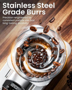 olayks Conical Burr Coffee Grinder Electric Coffee Bean Grinder with 48 Precise Settings, Anti-Static Coffee Grinders for Home Use, Adjustable Conical Burr Mill for Espersso/Drip/French Press