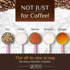 Orblue Premium Coffee Scoop Set - 1 Tbsp (15ml) & 2 Tbsp (30ml) Measuring Tablespoon - Stainless Steel Coffee Measuring Spoon and Scooper with Long Handles - Pack of 2 - Rose Gold