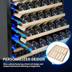 200 Bottle Dual Zone Wine Fridge – 24 Inch Large Capacity Wine Cooler Refrigerator Freestanding/Built-In with Upgraded Compressor, Low-Noise Wine Cellar & Intelligent Temperature Control - Black