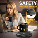 Fast Heating Mug warmer - 4 Temp Settings & 1-12H Timer, Coffee Cup Warmer Plate for Desk Auto Shut Off, LED Display Smart Candle Wax Warmer - Ideal Electric Beverage Warmer Gift for Coffee, Tea, Milk