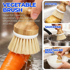 Holikme 6 Pack Dish Brush Scouring Pad Set with Bottle Brush, Dish Brush, Palm Scrub Brush and Straw Brush, Dish Scrubber Long Handle for Dish Bottle Cup Skillet Wok Pot Pan Cast Iron, Yellow