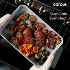 CAROTE 3-Piece Baking Pan Set - Bakeware Set, Baking Sheet Set Including 13 Inch 15 Inch 17 Inch Sheet Pan, Cookie Sheet for Baking, Royal Violet, Blue & Grey