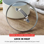 GreenPan x Bobby Flay 1.67QT Nonstick Saucepan with Glass Lid, PFAS-Free Diamond Ceramic, Induction Suitable, Stay-Cool Silicone Handle, Easy Clean Dishwasher & Oven Safe, Chef Pan, Cream