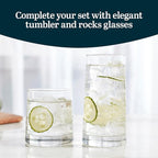 Libbey Cabos 16-Piece Rocks and Tumbler Glasses Set, Angled Glass Cups Set for Water, Juices, and More, Dishwasher-Safe Modern Glassware