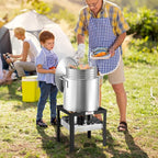 VEVOR 100 Qt Seafood Boiling Kit with Strainer, Outdoor Seafood Boil Pot and Basket, Cooking Set for Crab Crawfish Lobster Boiling, Aluminum Stockpot with 100,000 BTUs Propane Burner and Steamer Rack