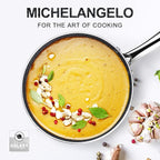 MICHELANGELO Sauce Pan with Lid, 3 Quart Saucepan with Lid Nonstick Small Pot, Granite Sauce Pan with Stainless Steel Handle, 3 Qt Saucepan Induction Compatible
