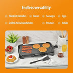 Toastmaster Electric Griddle - Flat Top Nonstick Griddle - Cookware for Breakfast & More - Skillet Griddle with Adjustable Temperature - Kitchen Appliance for Pancakes - 10" x 20" Cooking Surface