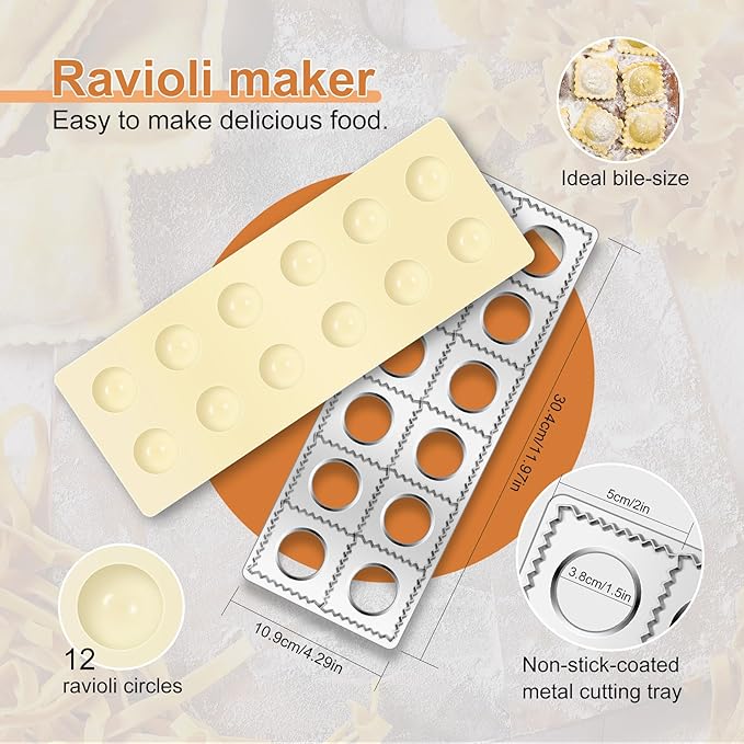 Pasta Making Tools Set, Pasta Making kit Includes 12 Pcs Pasta Making Tools Pasta Making Accessories Wooden Pasta Roller