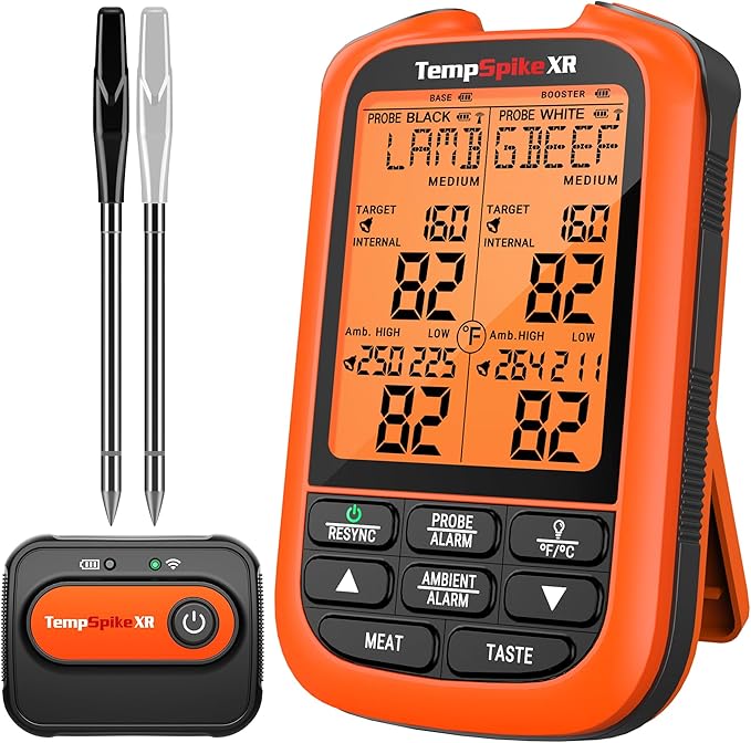TempPro TempSpike 2000FT Wireless Meat Thermometer Digital with 2 Ultra-Thin Meat Probe, Grill Thermometer Wireless for Smoker, BBQ, Grill, Turkey, Kitchen Cooking Thermometer (Previously ThermoPro)