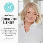 Martha Stewart 50oz Countertop Blender, Smoothie, Margarita & Ice Crushing Blender, BPA-Free Pitcher, 3 Speeds, 5 Presets, Auto-Clean Function, Dishwasher Safe, Stainless Steel Blades, Linen Cream