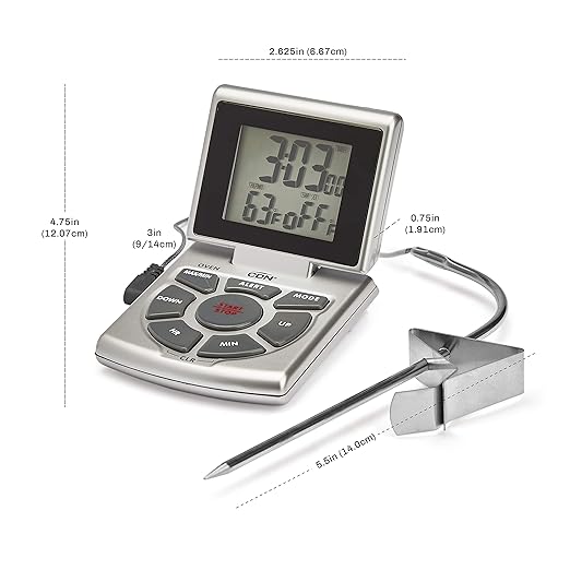 CDN DTTC-S Combo Probe Thermometer, Timer & Clock - Silver