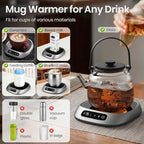 Coffee Mug Warmer, USB Cup Warmer for Desk with 3-Temp Touch Control, 10W Fast Heating Pad for Coffee Tea Milk, 8H Auto-Off, Fits Mugs & Milk Cartons (Gray)