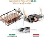 UMDONX Freezer Organizer Bins – Expandable from 11.2" to 17.7", Fit 5–10 Cu.Ft Chest Freezer, Hanging Storage Baskets for Deep Freezer, Easy Slide Access, 2 Pack (Black)