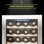 SCHMÉCKÉ 24 Bottle Compressor Wine Cooler Refrigerator w/Lock - Large Freestanding Wine Cellar For Red, White, Champagne or Sparkling Wine - 41f-64f Digital Temperature Control Fridge Stainless Steel