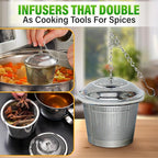 Set of 1 Large Tea Infuser, 1 Small Infuzers & Scoop With Bag Clip - Stainless Steel Tea Infuser for Loose Leaf Tea Steeper Tea Strainers for Loose Tea Diffusers for Loose Tea - Loose Tea Leaf Steeper