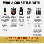 Reusable K Cups, Universal Fit Reusable Coffee Filters with Food Grade Stainless Steel Mesh Eco-Friendly Coffee Pods, for 1.0 and 2.0 Brewers (6)