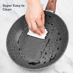 M MELENTA Granite Pots and Pans Set Non Stick, 11 Piece Die-Cast Induction Cookware Set, Nonstick Kitchen Cooking Set w/Frying Pans & Saucepans, PFOA Free