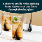 Libbey Ascent Black Ribbon 16 Piece Tumbler and Rocks Glass Set
