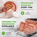 NutriChef 10-Piece Oven Baking Pans Set - Deluxe Carbon Steel Bakeware Set with Non-stick Gray Coating Inside and Out, Dishwasher Safe & PFOA, PFOS, PTFE Free