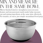 Bellemain Stainless Steel Non-Slip Mixing Bowls with Lids (5 Piece, Silver/Black)