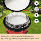 Vankey 12in Deep Dish Drip Pan, Stainless Steel Pizza Pan Fits For Kamado Joe, Roast Pan For Big Size Green Egg & Acorn & Weber Grills & Smokers