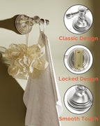 Towel Hook for Bathrooms 2 Pack, Stainless Steel Robe Coat Hook Wall Mount, Heavy Duty Towel Hanger for Kitchen, Bedroom or RV (Brushed Nickel)