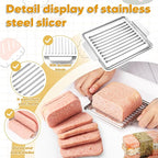 Musubi Press Mold Kit, 2 Pack Clear Musubi Maker with Stainless Steel 304 Luncheon Meat Slicer for SPAM