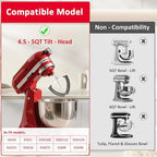 Flex Edge Beater for KitchenAid 4.5/5 Qt Tilt-Head Stand Mixer – Silicone Paddle, Dishwasher Safe, Flexible Silicone Edges Bowl Scraper For Kitchen Aid Accessories and Attachments (Grey)