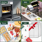 CEKEE 4 PCs Small Baking Sheet With Wire Rack Set [2 Pans + 2 Cooling Racks], 10 Inch Stainless Steel Tray - Rust & Warp Resistant, Easy Clean