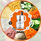Homtone Large Food Processor 16-Cup 9-IN-1 Food Processing for Home Meal Prep, 3-Speed, 7 Blades for Shredding, Slicing, Chopping, Kneading, Emulsifying, French Fry Disc, Dishwasher Safe, Silver