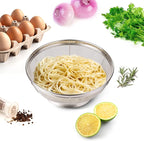 3 Pack Strainers for Kitchen, 18/8 Stainless Steel Colander, Fine Mesh Strainer for Pasta, Rice and Fruit, Sieve for Strain, Drain, Rinse or Steam (5-Quart, 4-Quart and 3-Quart)