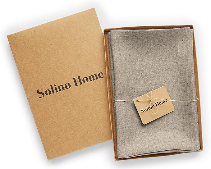 Solino Home Natural Linen Napkins Set of 4 - 100% Pure Linen Cloth Washable Dinner Napkins 20 x 20 Inch for Holiday, New Year - Fete