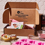 Global Grub DIY Morimoto Mochi Donut Kit - Includes Mochi Donut Mold, Reusable Piping Bag, Sweet Rice Mochi Flour, Confectioners’ Sugar, Strawberry Powder, Cocoa Powder & Matcha Green Tea Powder, Step-by-Step Instructions, Master Chef Approved, Makes 1...