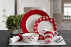 Pfaltzgraff Kenna Red 16-Piece Porcelain Dinnerware Set, Service for 4