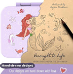 BEARFOOT Bento Box Compact, BPA-Free Children's Lunch Box for School & Nursery, Leak-Proof Lunch Box for Girls and Boys, Practical, Lightweight and Compact (Mermaid Purple, 4 Cups)