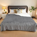 Electric Heated Blanket Full Size - 72"x84", Soft Flannel Heating Blanket, 10 Heating Levels, 1-12 H Auto Shut Off, Breathable Warm and Washable for Bed, Light Grey
