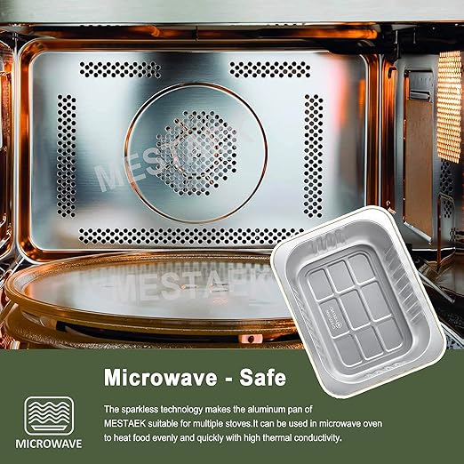 8" x 6" Heavy-Duty Aluminum Foil Pans with Snap-On Lids, 61oz, 5 Pack – Extra-Thick Disposable Foil Containers for Oven, Baking, Freezer & Food Storage
