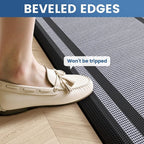 KitchenClouds [2 PCS] Kitchen Rugs Cushioned Anti-Fatigue Kitchen Mats for Floor Waterproof Kitchen Rug Set Non-Slip Comfort Standing Mat for Office, Sink, Laundry 20"×30"+20"×60",Black