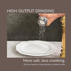 Metal Salt Grinder, Heavy Duty High Output Salt Mill with Adjustable Coarseness, 316L Stainless Steel, Refillable (Gold)