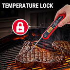 TempPro 1-2 Sec Instant Read Digital Meat Thermometer, ±0.9°F Accuracy, Waterproof & Backlight Food Thermometer for Cooking, Oil Fry Candy Meat Probe for Kitchen, BBQ, Oven, Grill, Smoker