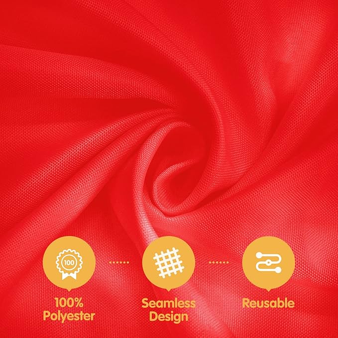 BRILLMAX 10 Pack Red Tablecloths 70 x 120 Inch for 6ft or 8ft Rectangle Tables - Rectangular Bulk Linen Polyester Fabric Washable Cloth Cover for Wedding Reception Banquet Birthday Party