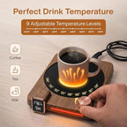 Coffee Mug Warmer for Desk, 40W Electric Cup Warmer with Digital Display, 9 Temp Settings, 1–12H Timer & Auto On/Off, LED Display Candle & Beverage Warmer Plate.