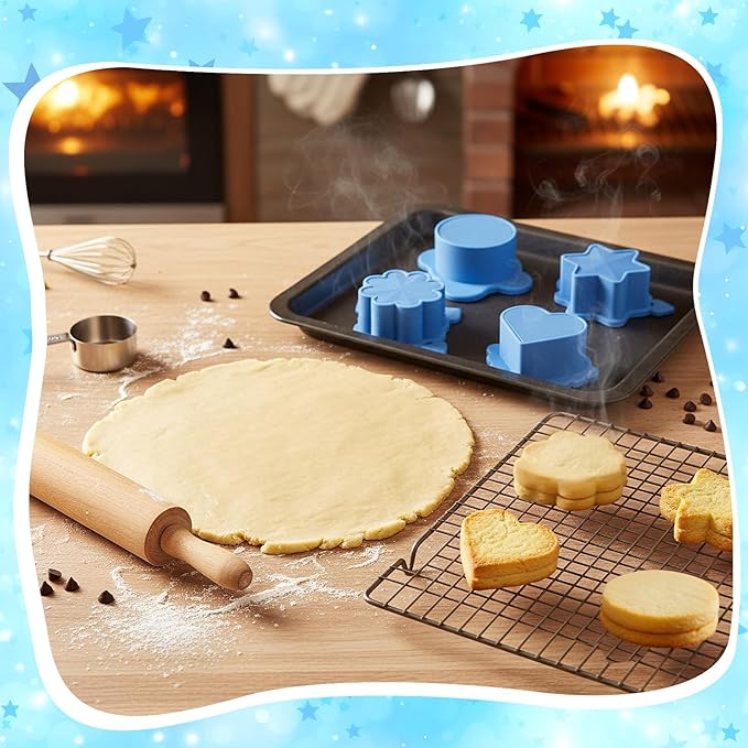 LemonRoad 4 Cake Pop Molds Sets with 100 Paper Sticks Cake Pop Cutter and Pusher 3D Printed Mold Shapes Press Star Heart Round Flower Baking Tools Kit for Birthday Wedding Party Desserts