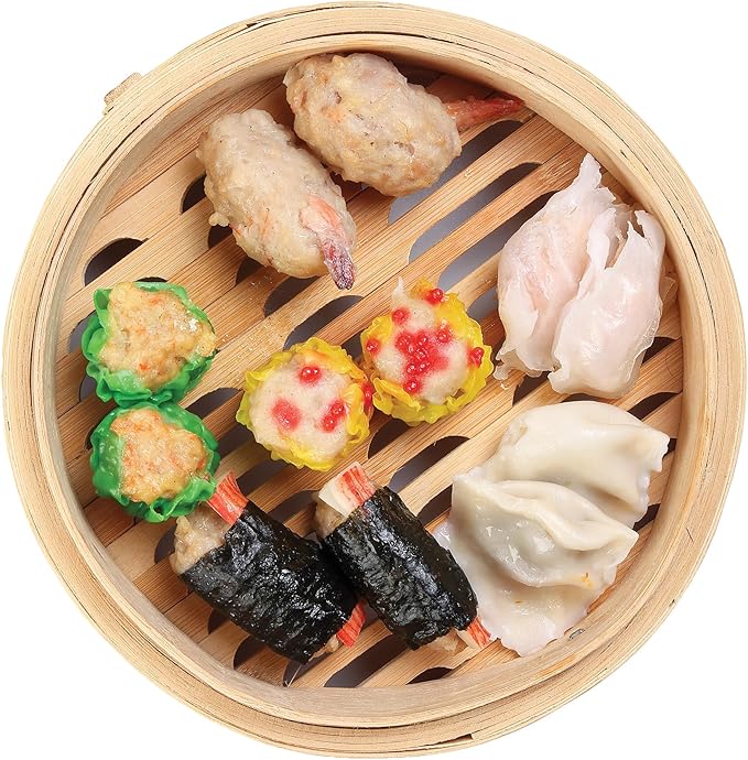 Helen's Asian Kitchen Bamboo Food Steamer with Lid - 100% Natural Bamboo - Basket Steamers for Cooking Dumplings, Dim Sum, Veggies, Fish, Meat - Preserve Nutrients & Flavors - 10-Inch