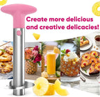 Pineapple Corer, [Upgraded, Reinforced, Thicker Blade] Newness Premium Pineapple Corer Remover, Stainless Steel Pineapple Core Tool for Home & Kitchen with Sharp Blade for Diced Fruit Ring (Pink)