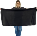 Lewis N. Clark Ultimate Comfort Set + Portable Travel Kit for Airplane, Includes Inflatable Pillow + Zippered Carrying Case, Cozy Fleece Blanket, Eye Mask for Sleeping & Foam Ear Plugs, Black